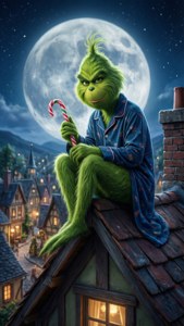 Night Rooftop Grinch