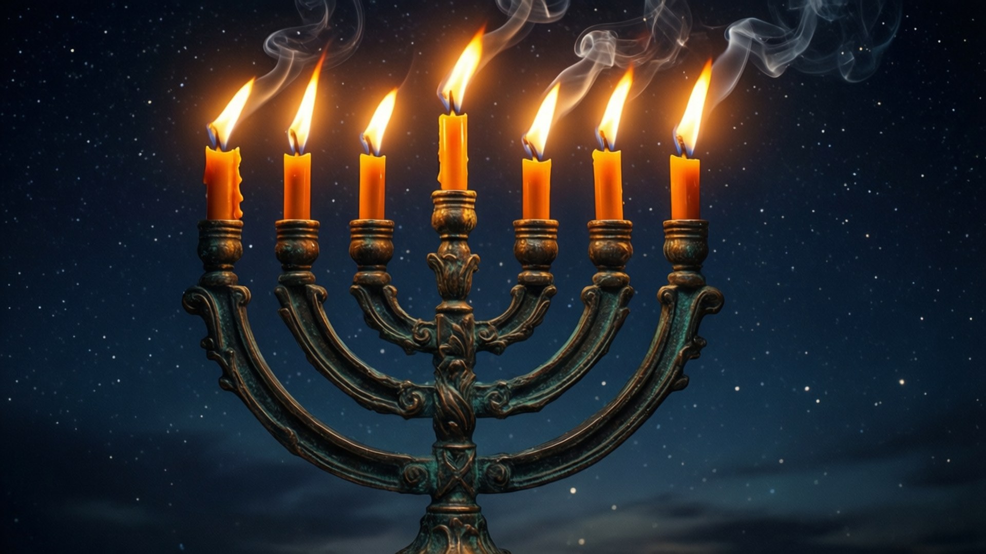 Night Sky Menorah by Wallpapers.art Studio