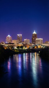 Night Skyline Reflection