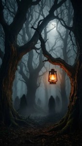 Nightfall in the Haunted Woods