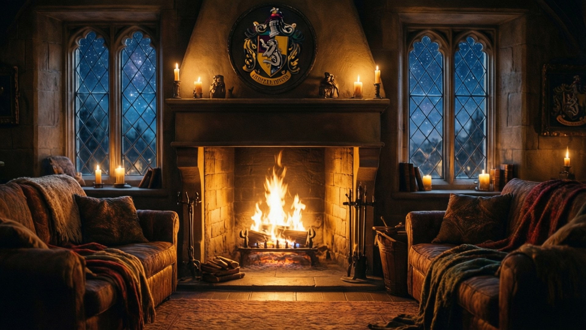 Nighttime Common Room by Wallpapers.art Studio