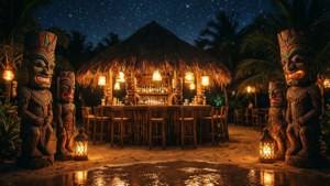 Nighttime Tiki Bar Glow