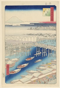 Nihonbashi, Clearing Weather after Show (Nihon-bashi, yuki-bare) From the Series One Hundred Famous views of Edo