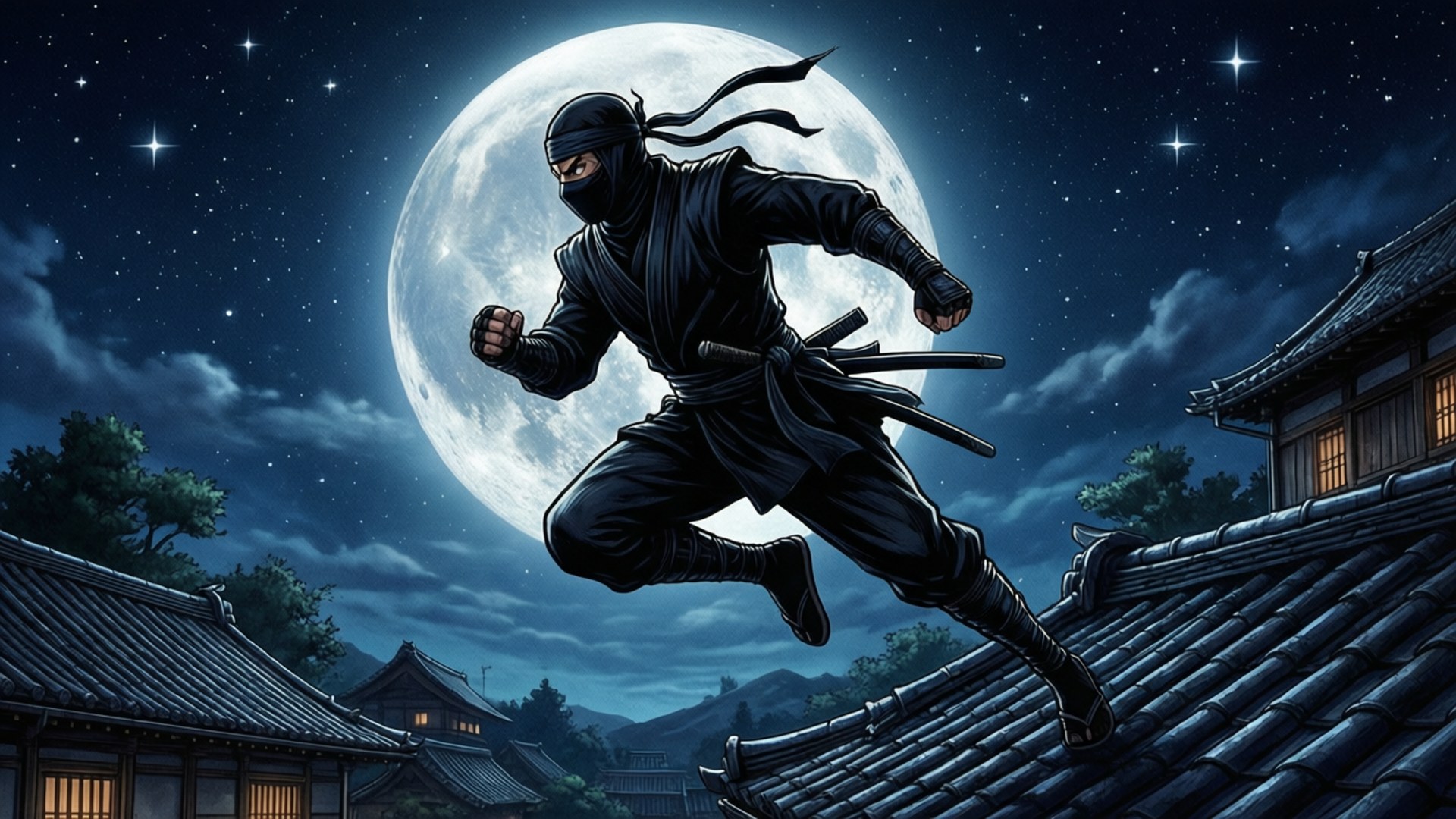 Ninja Manga Night by Wallpapers.art Studio