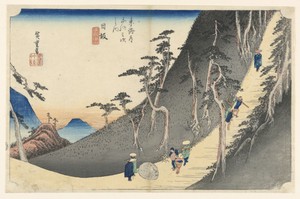 Nissaka, The Murder-Stone, in The Fifty-Three Stations of the Tokaido Road (Tokaido Gojusan Tsugi-no Uchi)
