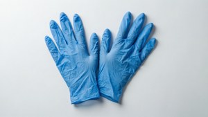 Nitrile Gloves on White