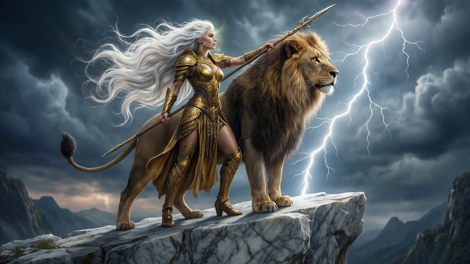 Noble Lion Warrior by Wallpapers.art Studio