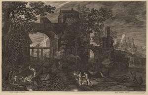 Nocturnal Landscape with River Fishermen outside City Walls