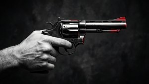 Noir Red Accent Gun