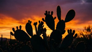 Nopal Sunset Silhouette