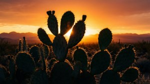 Nopal Sunset Silhouette