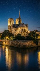 Notre Dame Night Reflection
