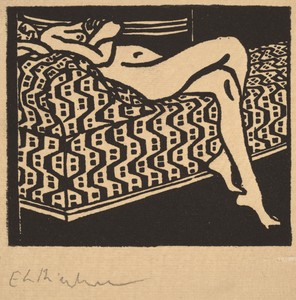 Nude Girl Lying on a Sofa
