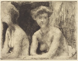 Nude Woman by a Looking Glass (Femme Nue Auprès d'une Glace)