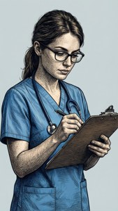 Nurse Checking Clipboard