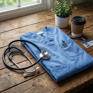 Nurse Desk Flat Lay