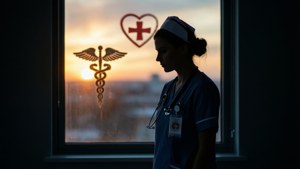 Nurse Silhouette Sunset