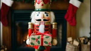 Nutcracker Holding Gift