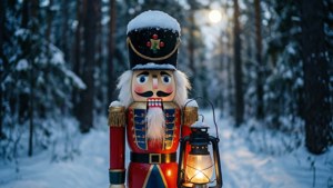 Nutcracker in Snowy Forest