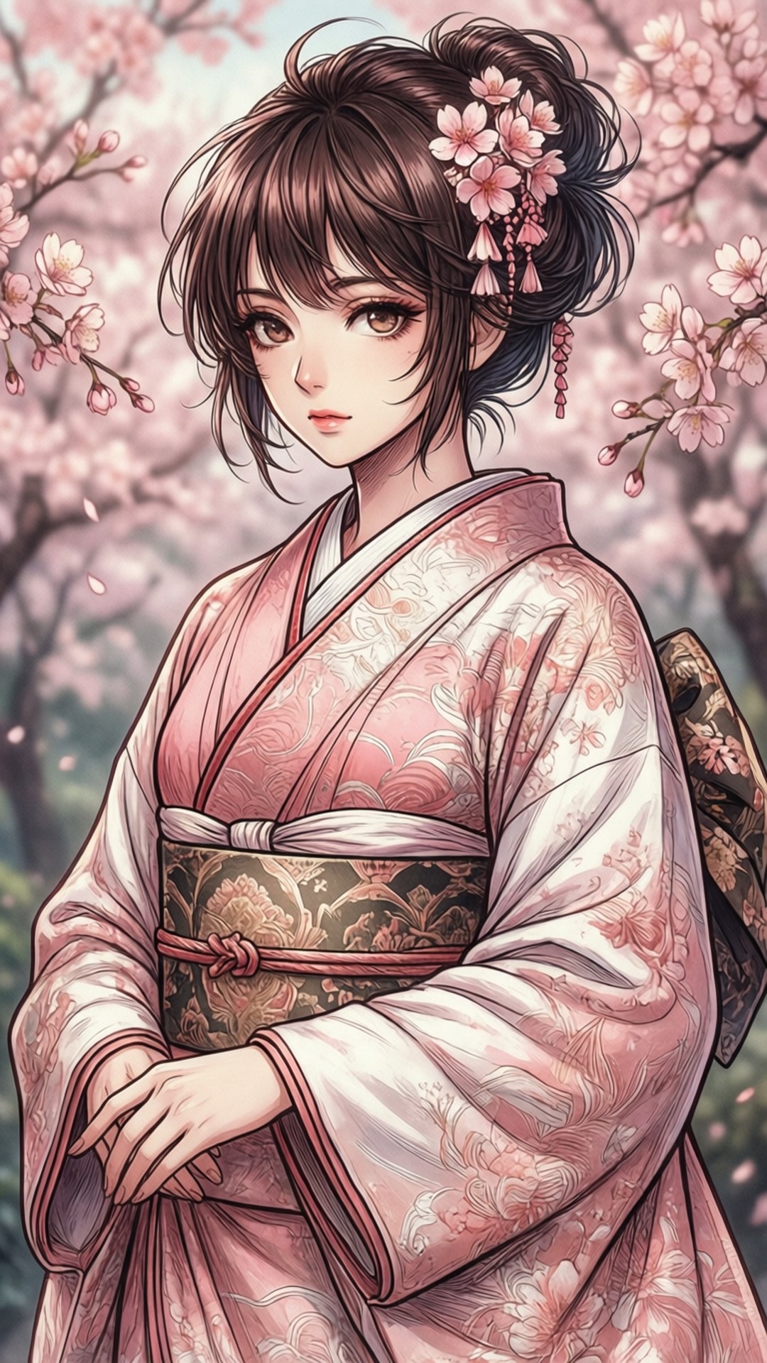 Nyan's Elegant Kimono by Wallpapers.art Studio