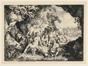 Nymphs Bathing Near a Cave