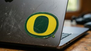 O Sticker on Laptop