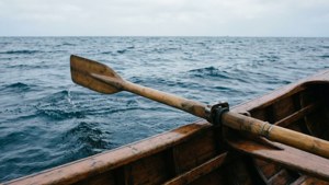 Oar in Rowlock at Sea