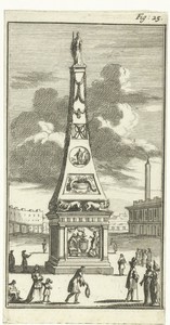Obelisk met het standbeeld van Maria II Stuart