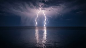 Ocean Lightning Reflection
