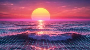 Ocean Retrowave Sunset
