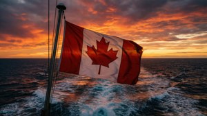 Ocean Sunset Flag
