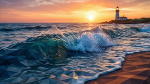 Ocean Sunset Poly