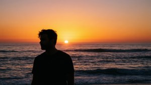Ocean Sunset Silhouette