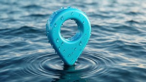 Ocean Water Drop Pin