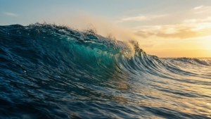 Ocean Wave at Sunset