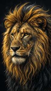 Ochre Charcoal Lion Mane