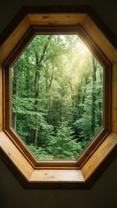 Octagon Window Forest View