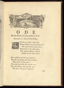 Ode on the Death of a Favourite Cat, Drowned in a Tub of Gold Fishes.