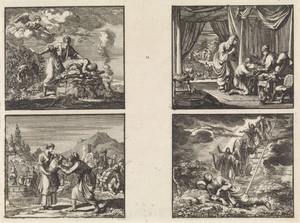 Offer van Isaak / Rebekka en Eliëzer bij de bron / Isaak zegent Jakob / Droom van Jakob