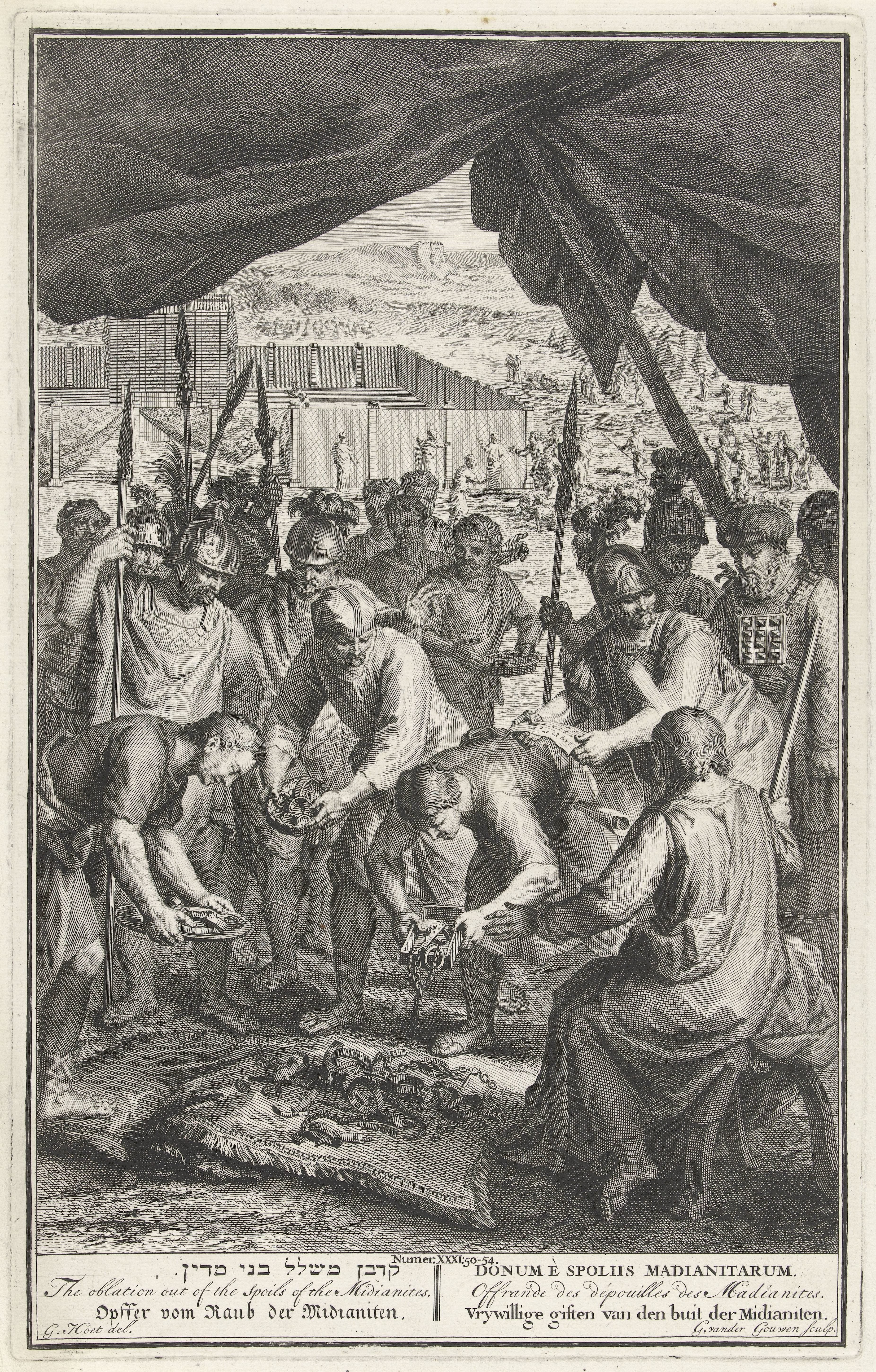 Offerande van de buit van de Midjanieten by Gilliam van der Gouwen
