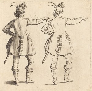 Officer with Feathers in Cap, Seen from Behind
