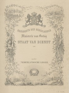Officieel blad ter bevestiging van een Staat van Dienst bij het Nederlandsche Leger
