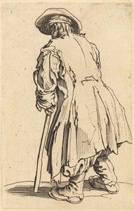 Old Beggar with One Crutch