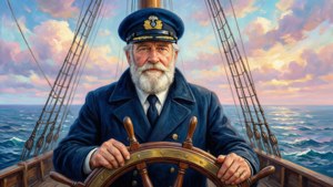Old Sea Captain at Helm