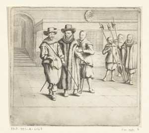 Oldenbarnevelt wordt naar het schavot geleid, 1619