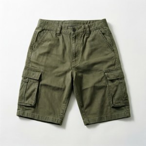 Olive Cargo Shorts Flatlay