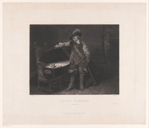Oliver Cromwell bij de doodskist van Karel I, koning van Engeland