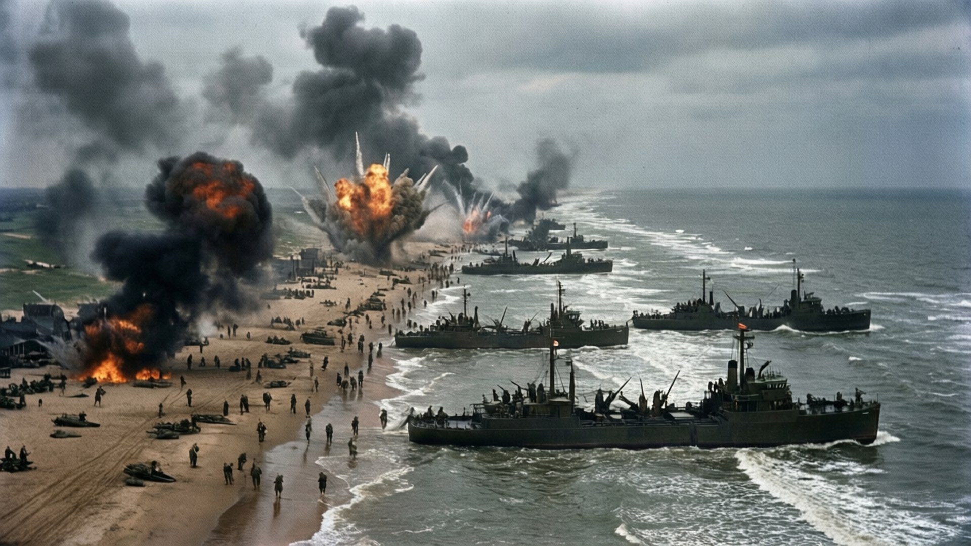 Omaha Beach Assault by Wallpapers.art Studio