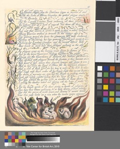 "On Albions Angels: then the Pestilence began in streaks of red..." (Plate 17)