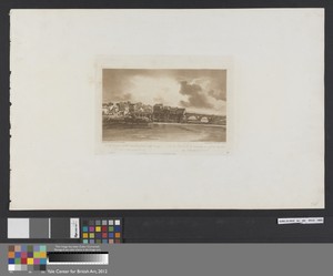 On the Banks of the Marne below the Bridge at Charenton 1803; Plate 19 from Views in Paris, the Emanuel Volume tracing of the plate B1981.25.2628